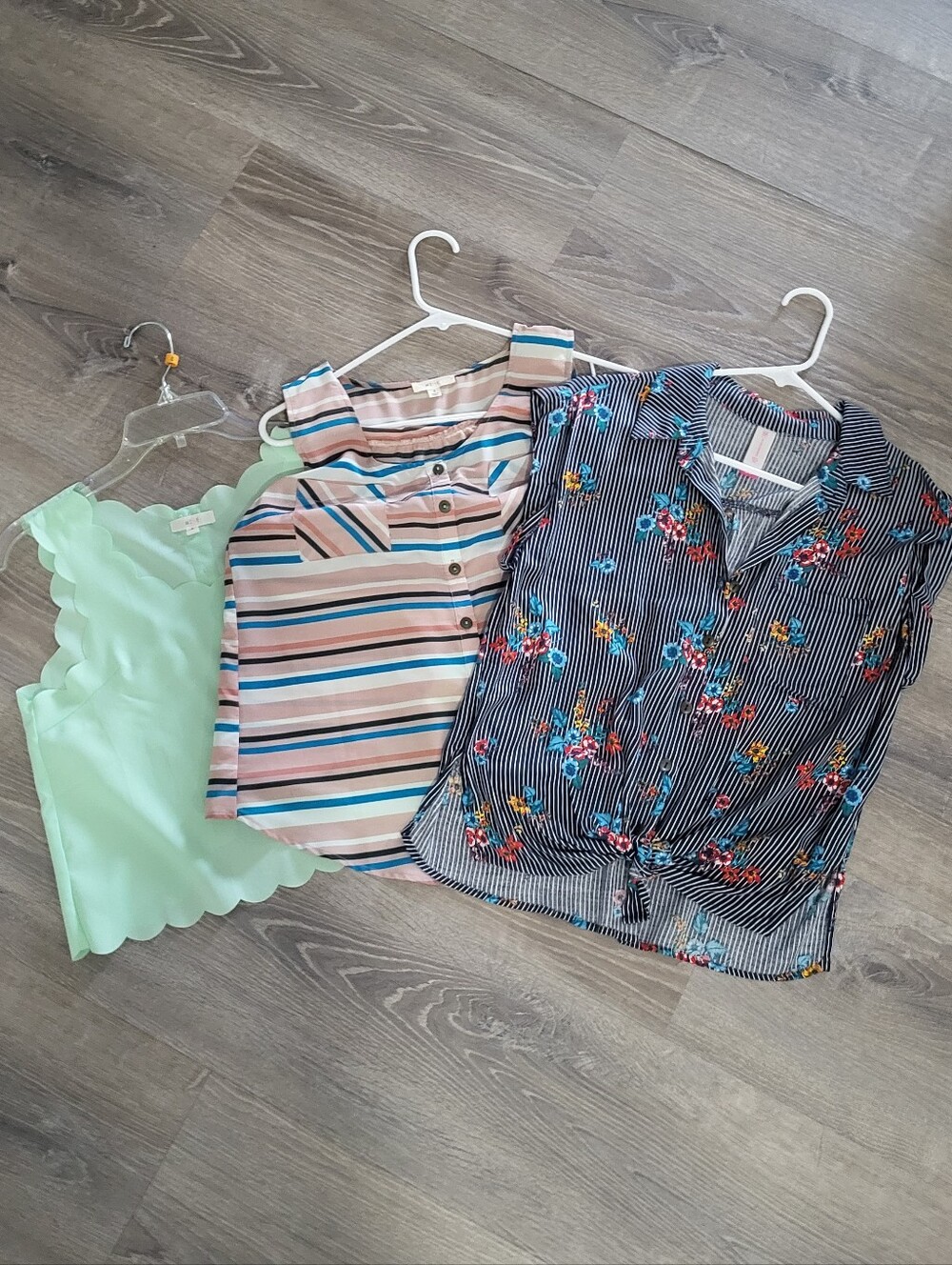 set of 3 lightly worn tops, sleeveless, open back